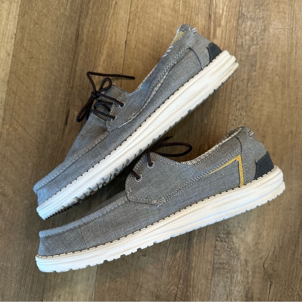Hey Dude Welsh Chambray Grey Slip-On Loafers - Picture 3 of 11